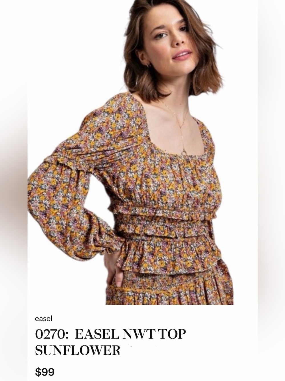 0270:  EASEL NWT TOP SUNFLOWER (H26)